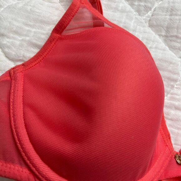 Natori Women's T-Shirt Bra 32C Coral Contour Underwire Mesh Accents - Picture 3 of 7